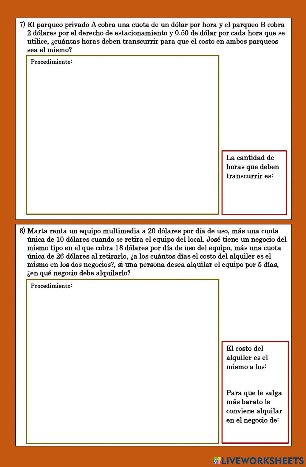 Aplicaciones de las ecuaciones de primer grado