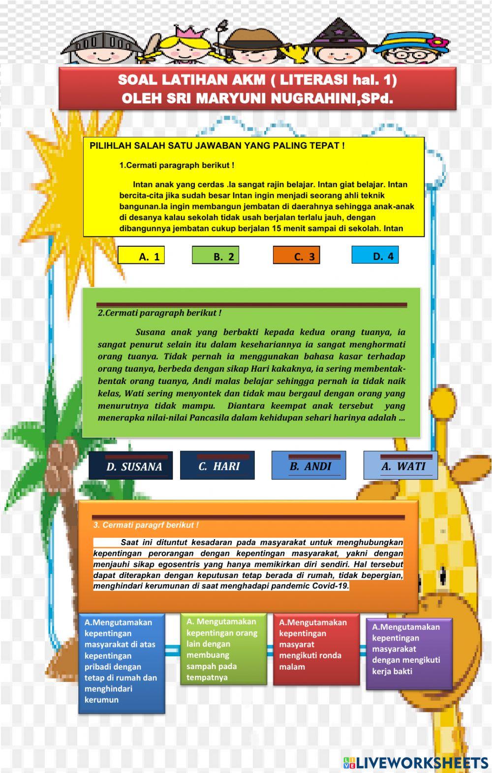 Soal latihan akm (pkn)