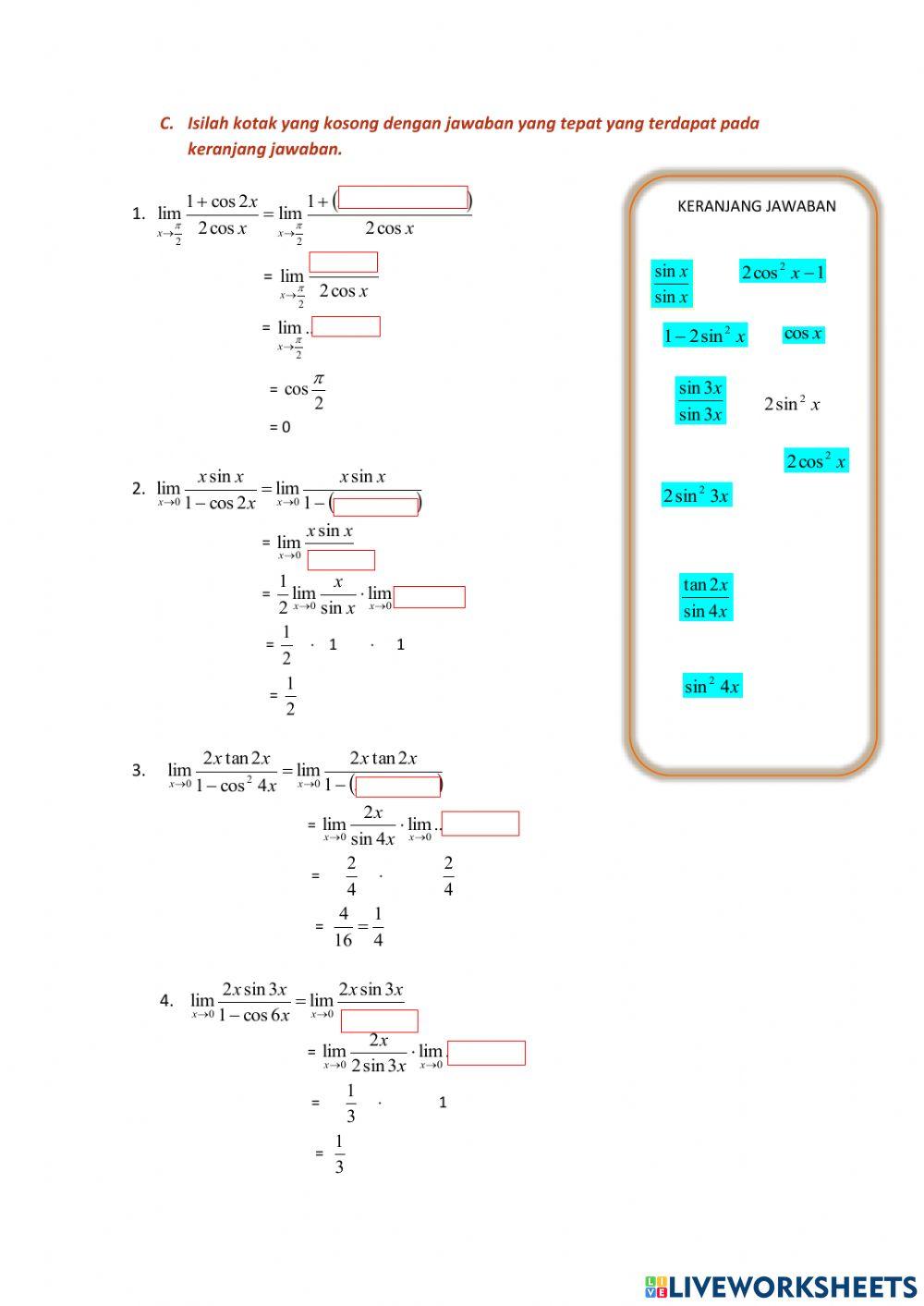 Limit Fungsi Trigonometri