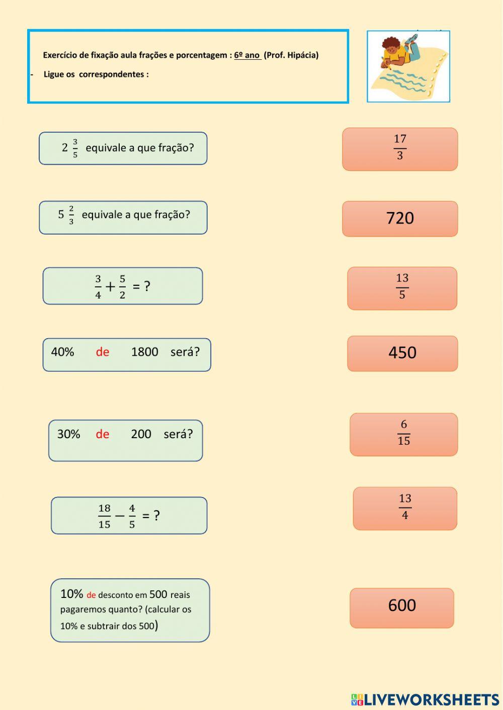 Frações e porcentagem