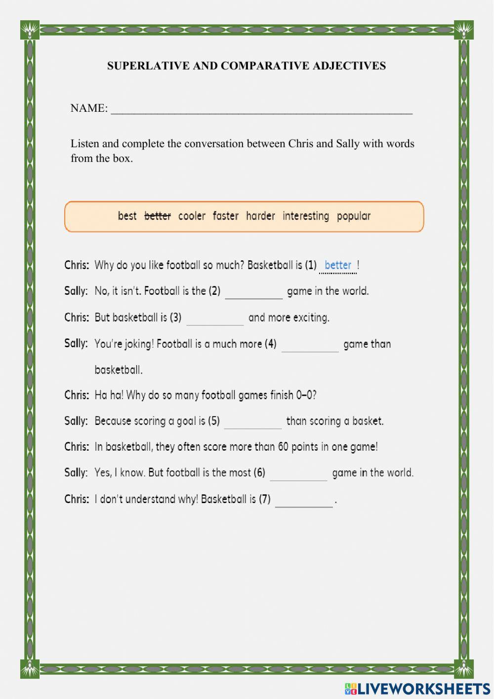 Comparative and Superlative