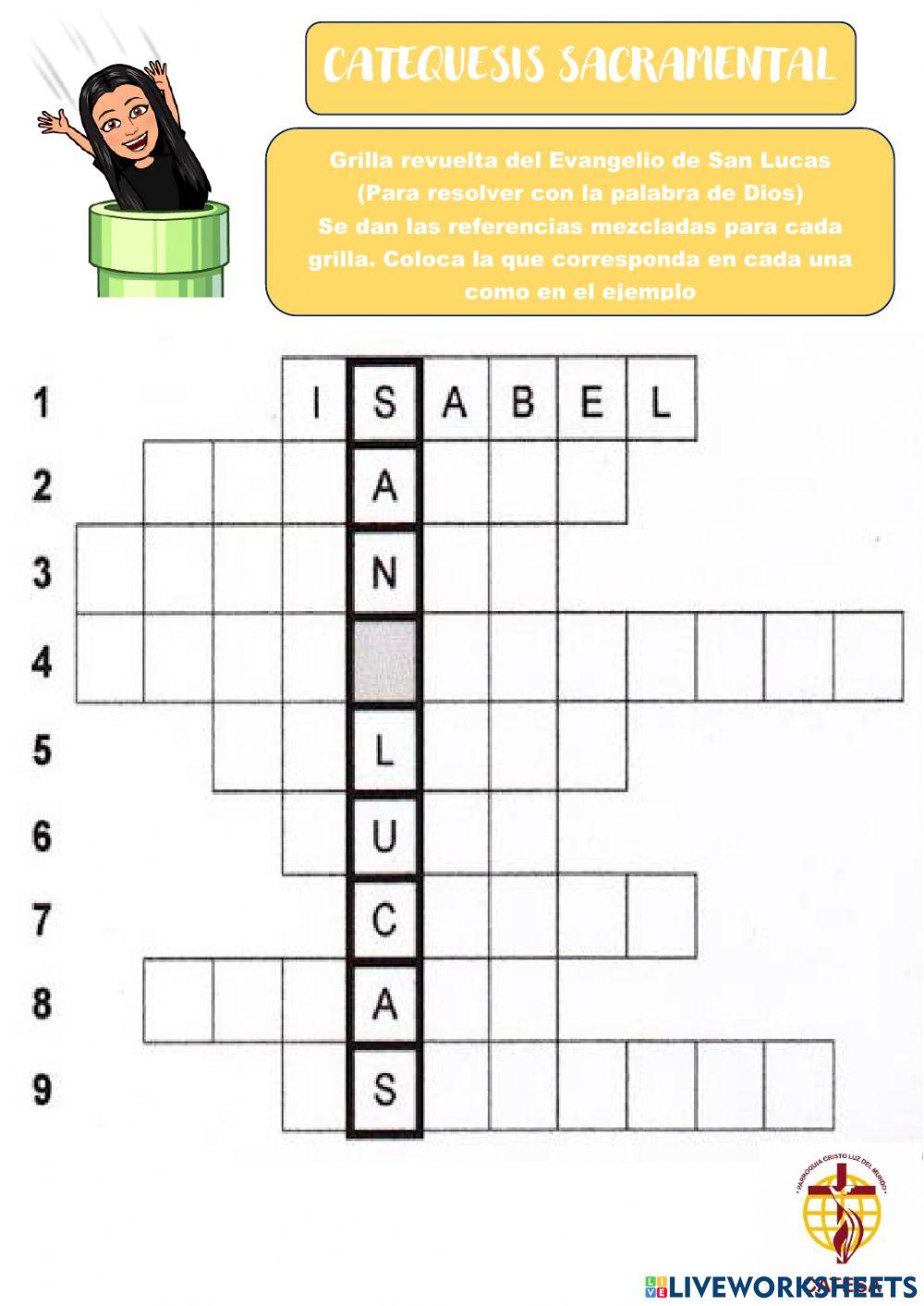Grilla evangelio de san lucas