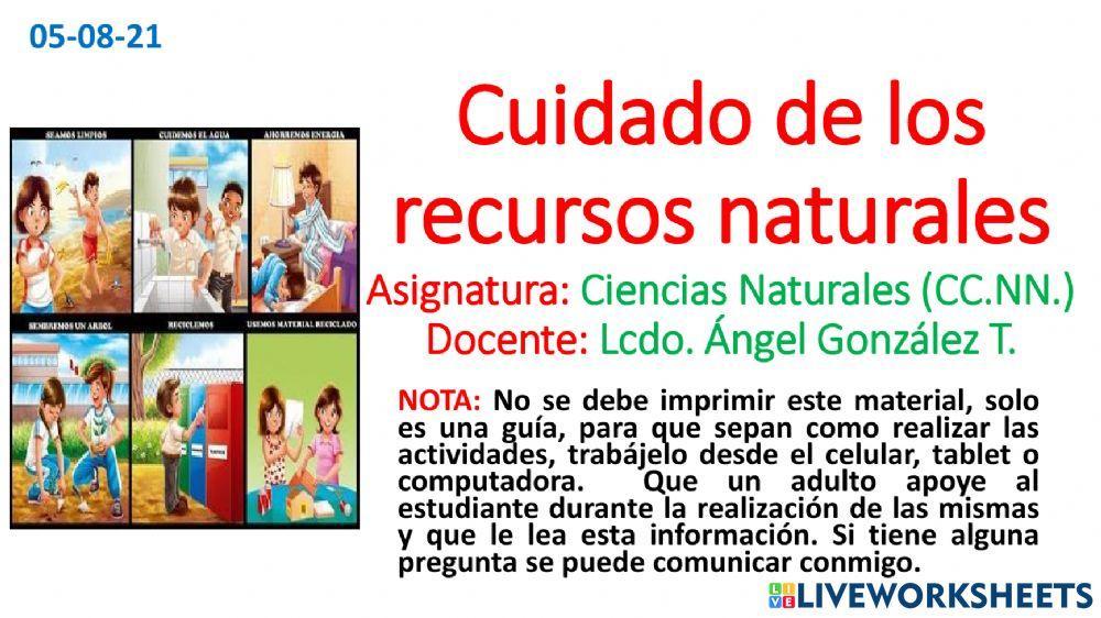 Cuidado de los recursos naturales