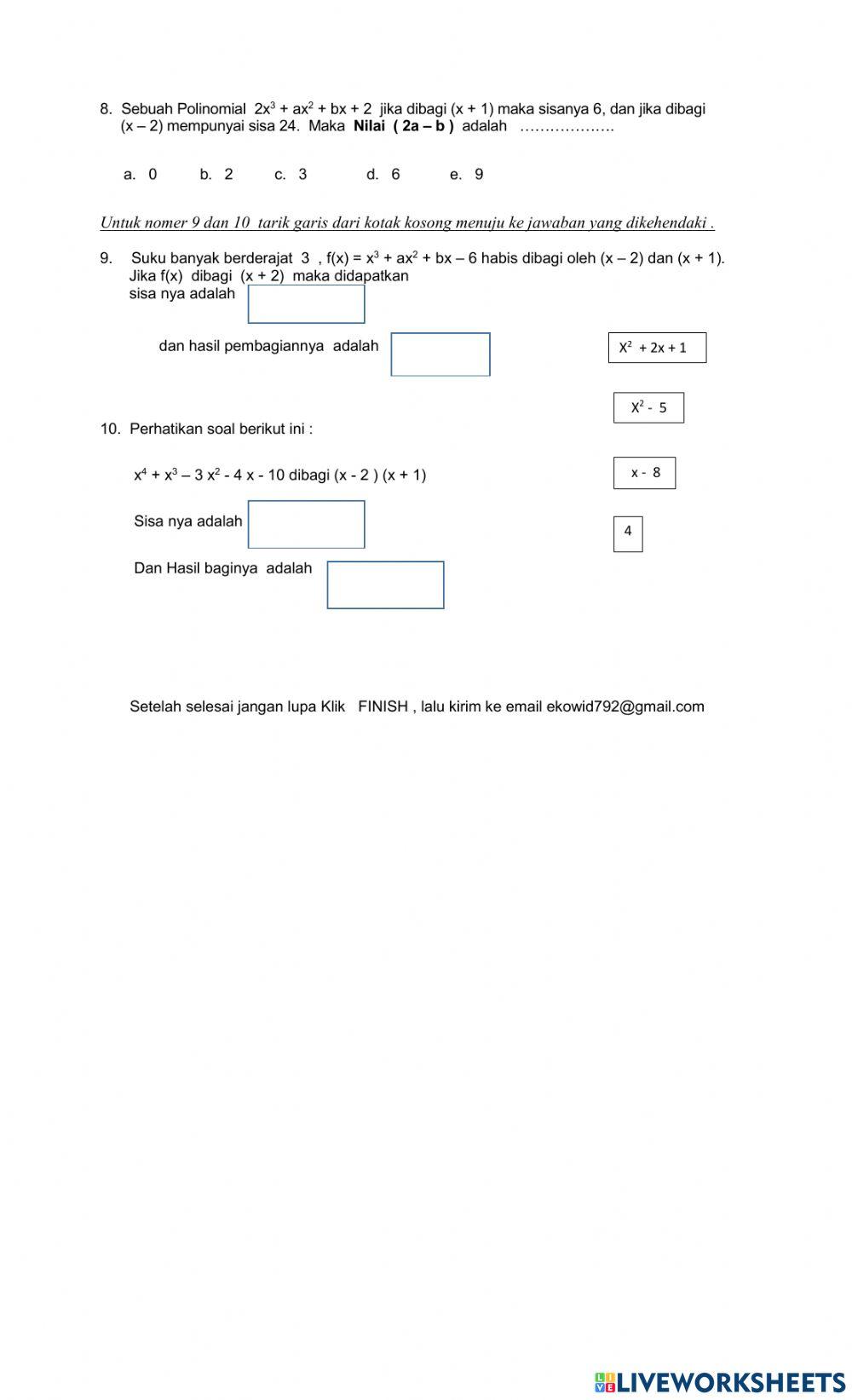 Lkpd  ( evaluasi polinomial )