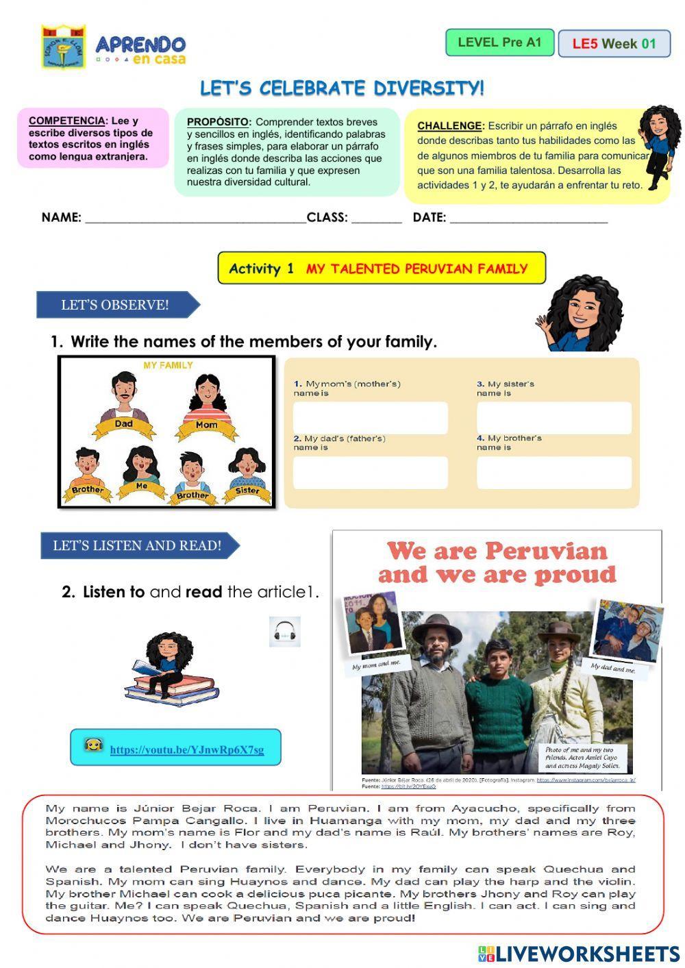 My talented Peruvian family!