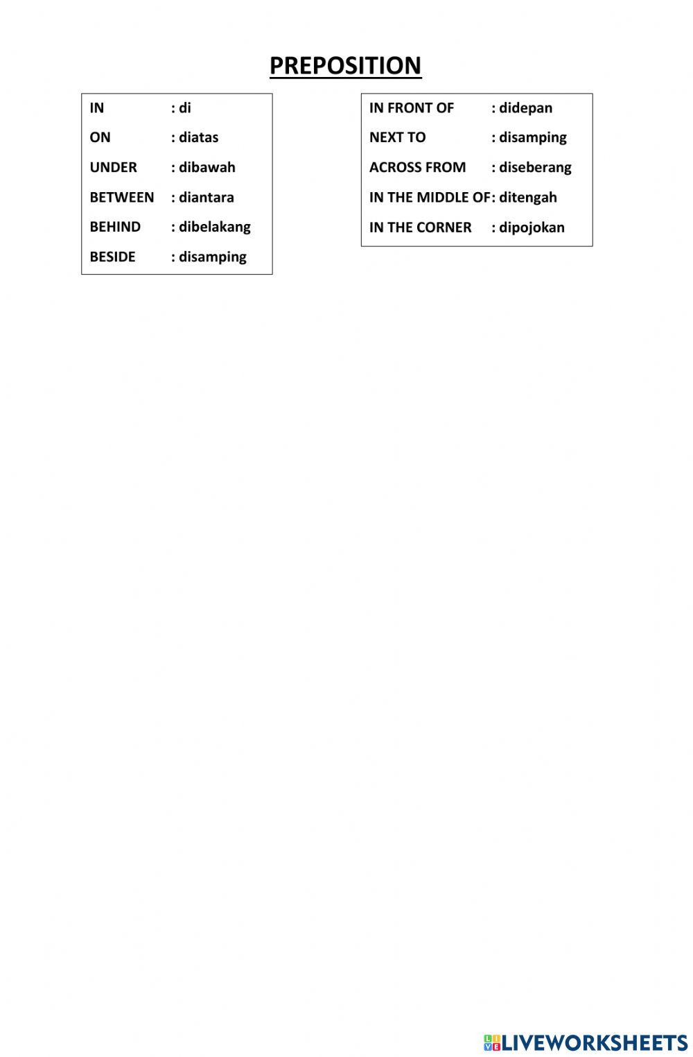 Pertemuan ke-2 Direction and Preposition