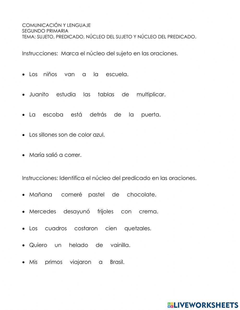 Partes de la oración