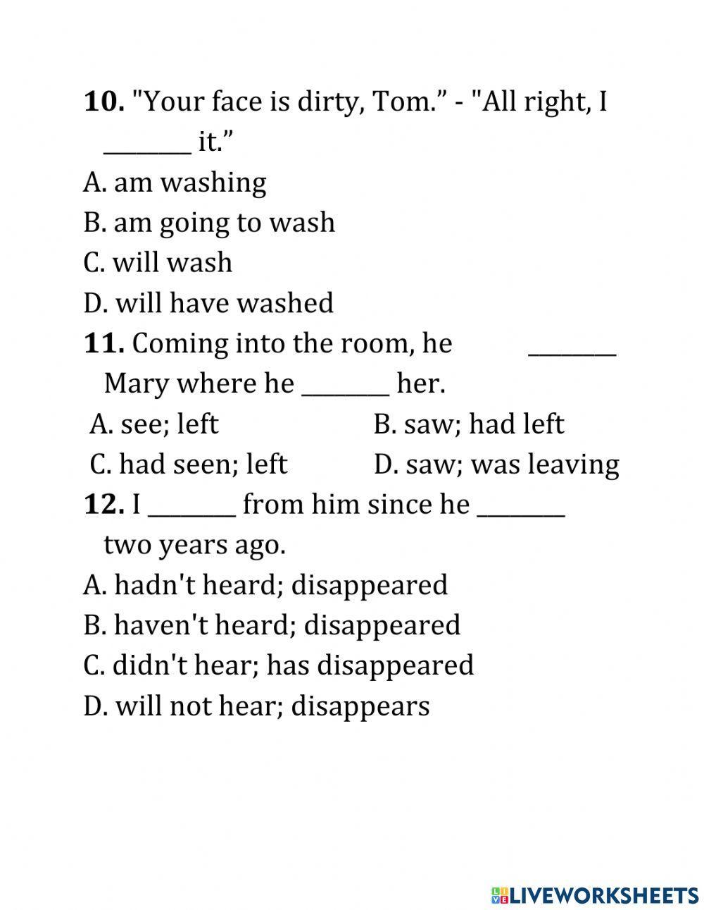 MODULE 4: THE SEQUENCE OF TENSES