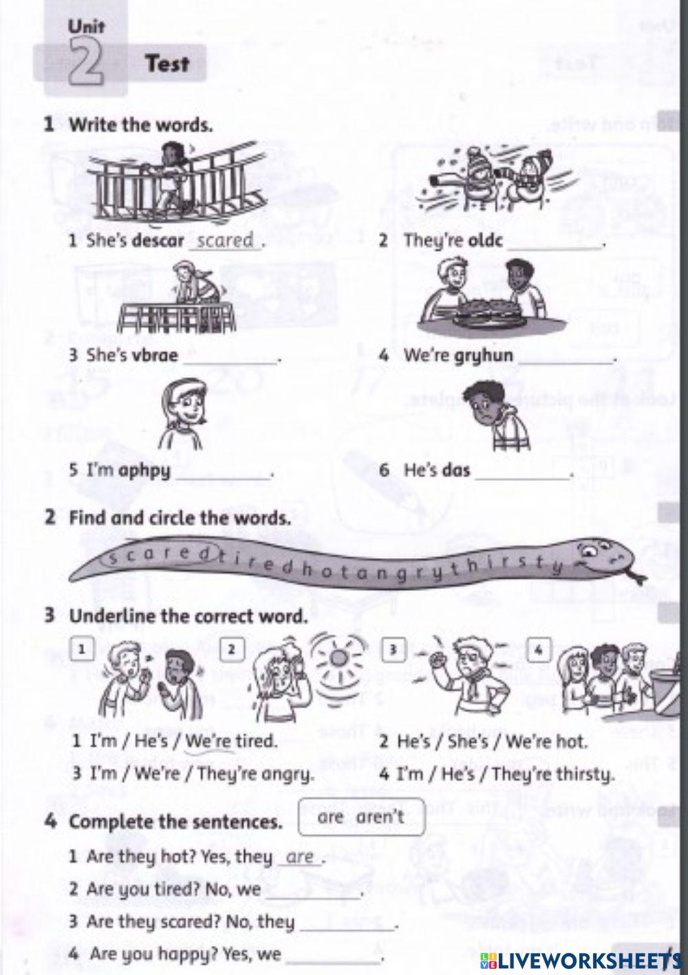 Family and friends 2 Test worksheet | Live Worksheets