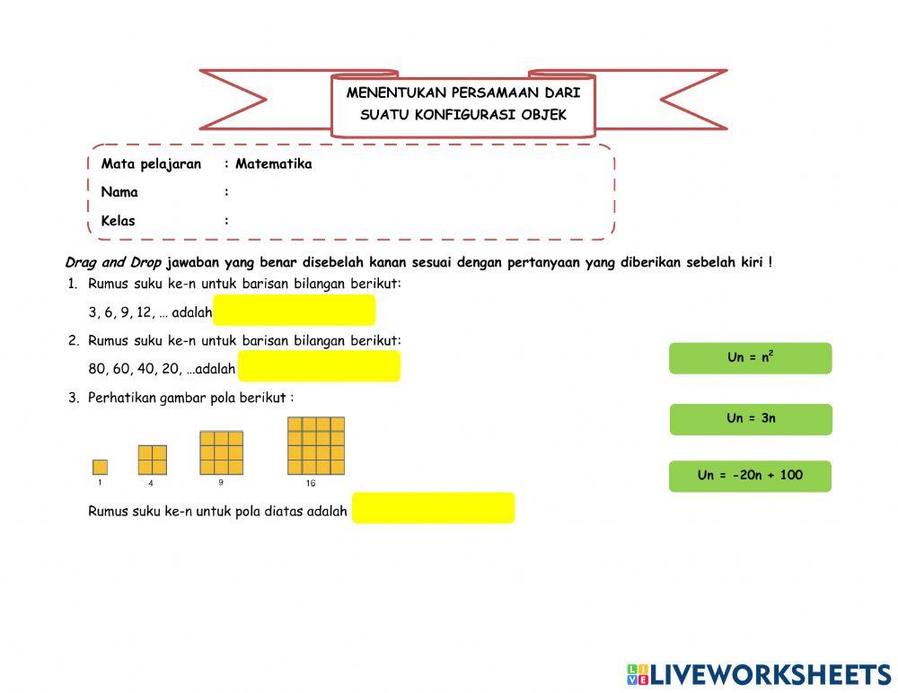 Menentukan Persamaan dari Konfigurasi Objek