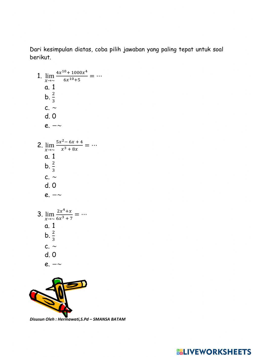 Lkpd digital limit diketakhinggaan fungsi aljabar