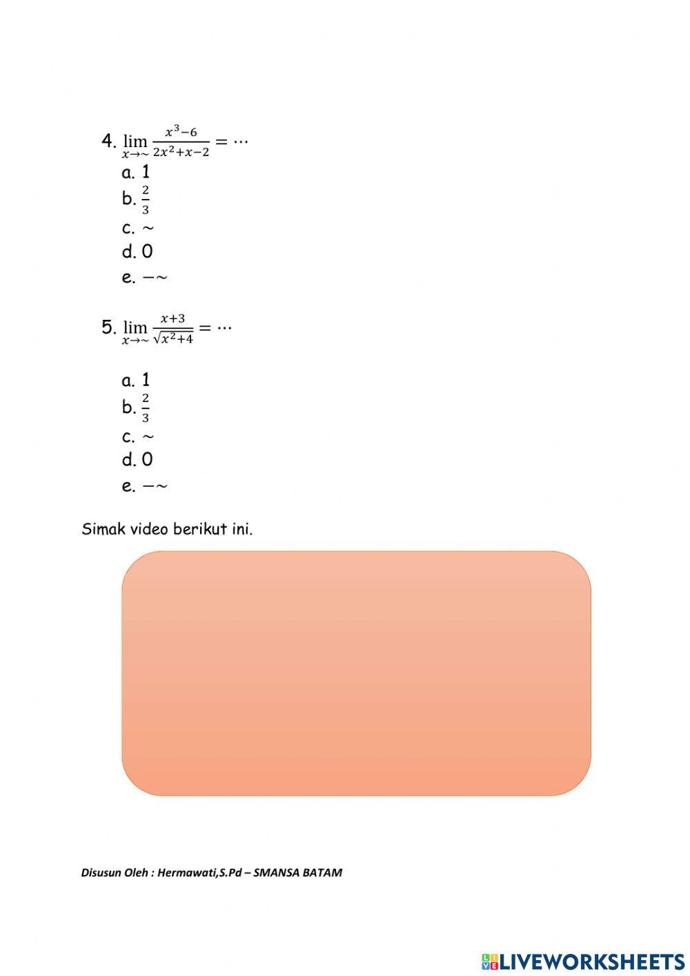 Lkpd digital limit diketakhinggaan fungsi aljabar