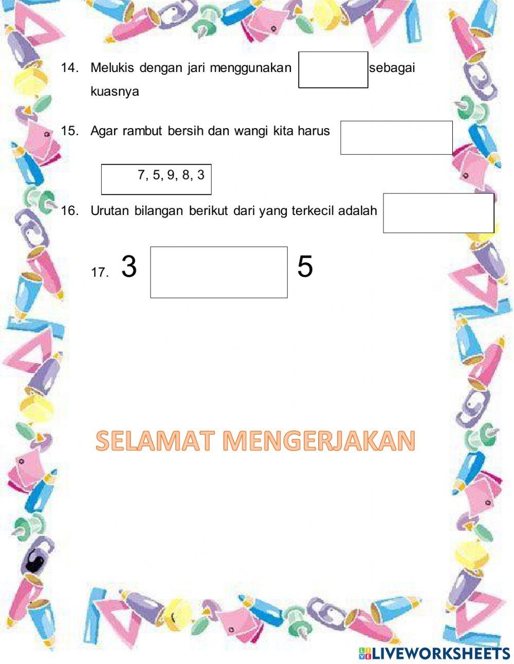 LKPD Kelas 1 Tema 1 Subtema 3