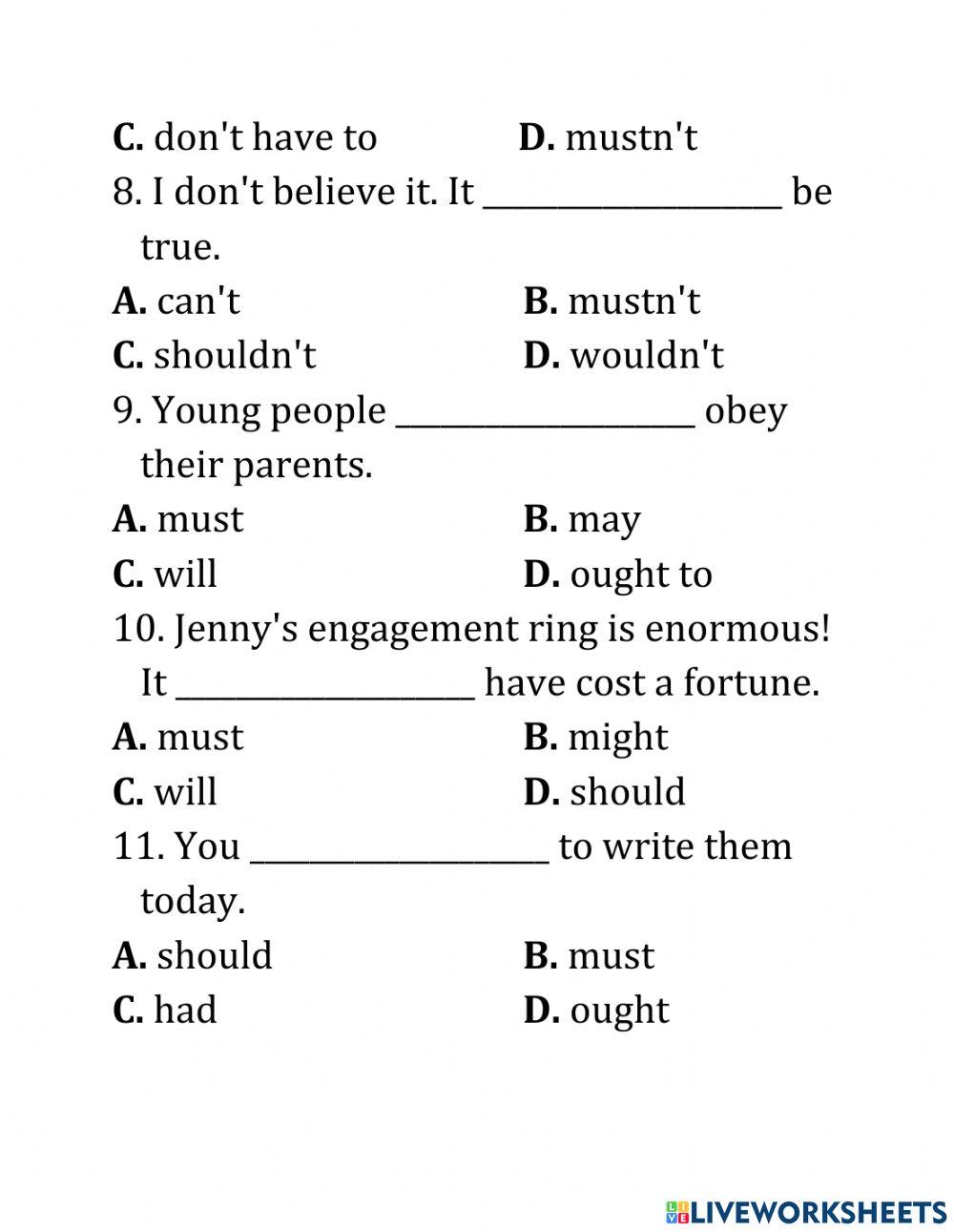 MODULE 6:MODAL VERBS