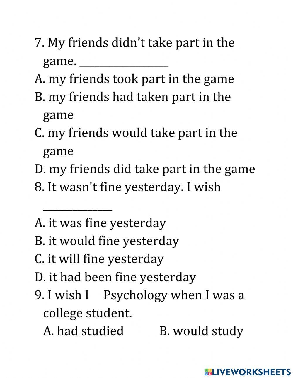 MODULE 7: THE SUBJUNCTIVE MOOD