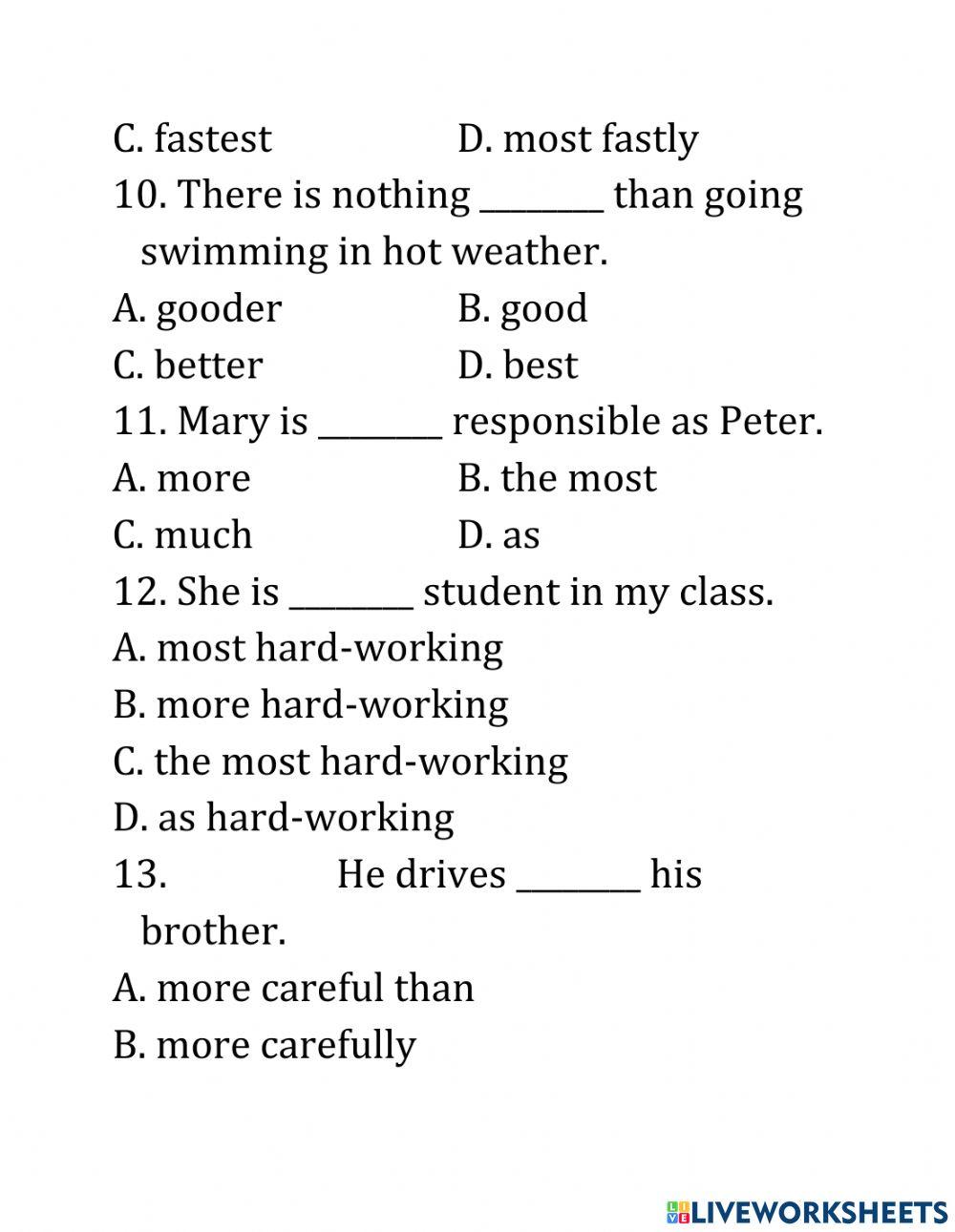 MODULE 10: COMPARISONS
