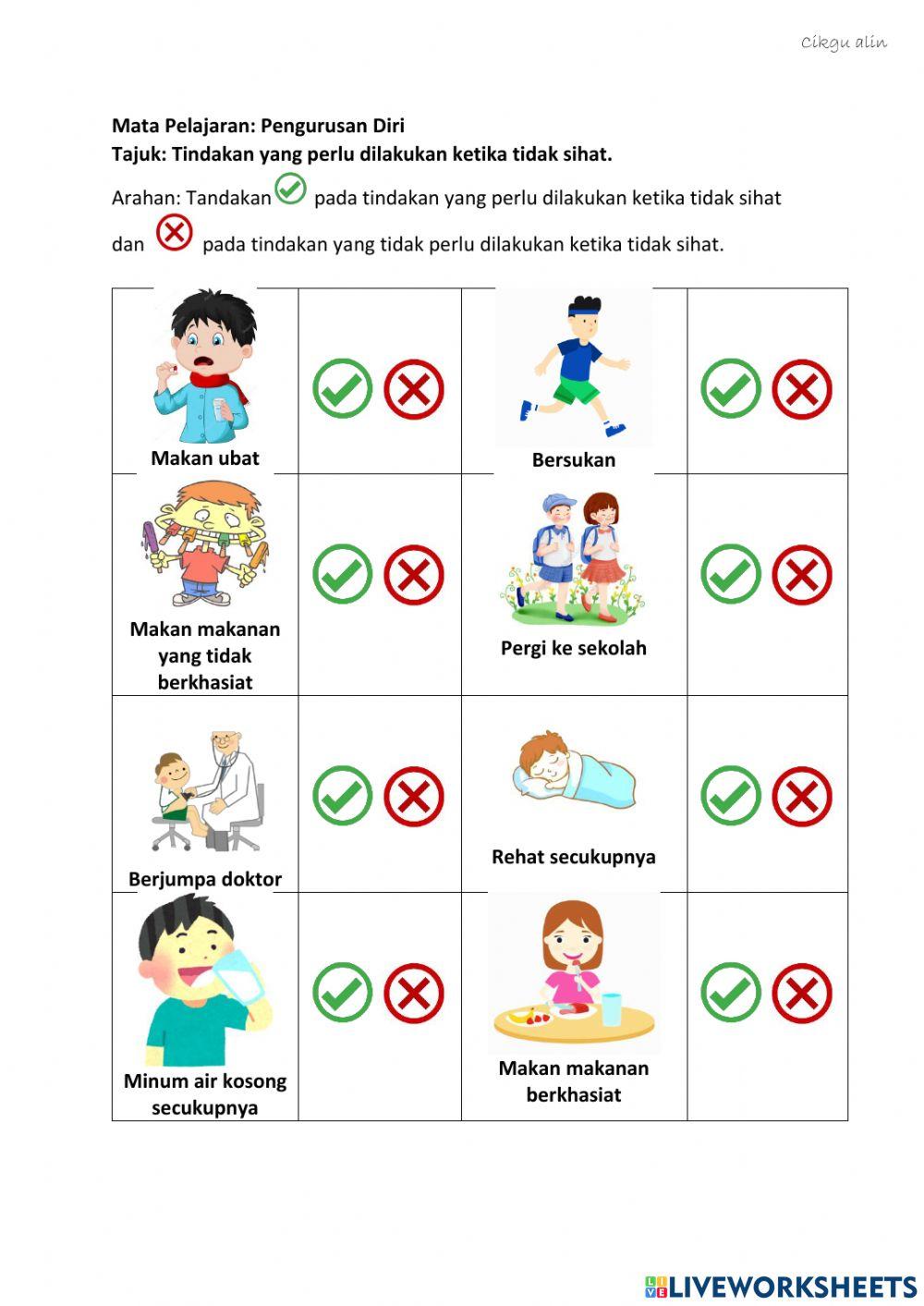 Tindakan yang perlu dilakukan ketika tidak sihat