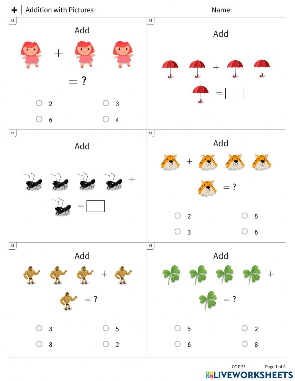 Maths Addition with Pictures