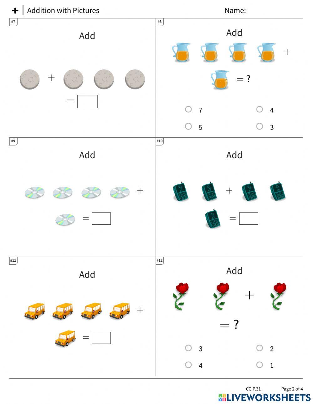 Maths Addition with Pictures