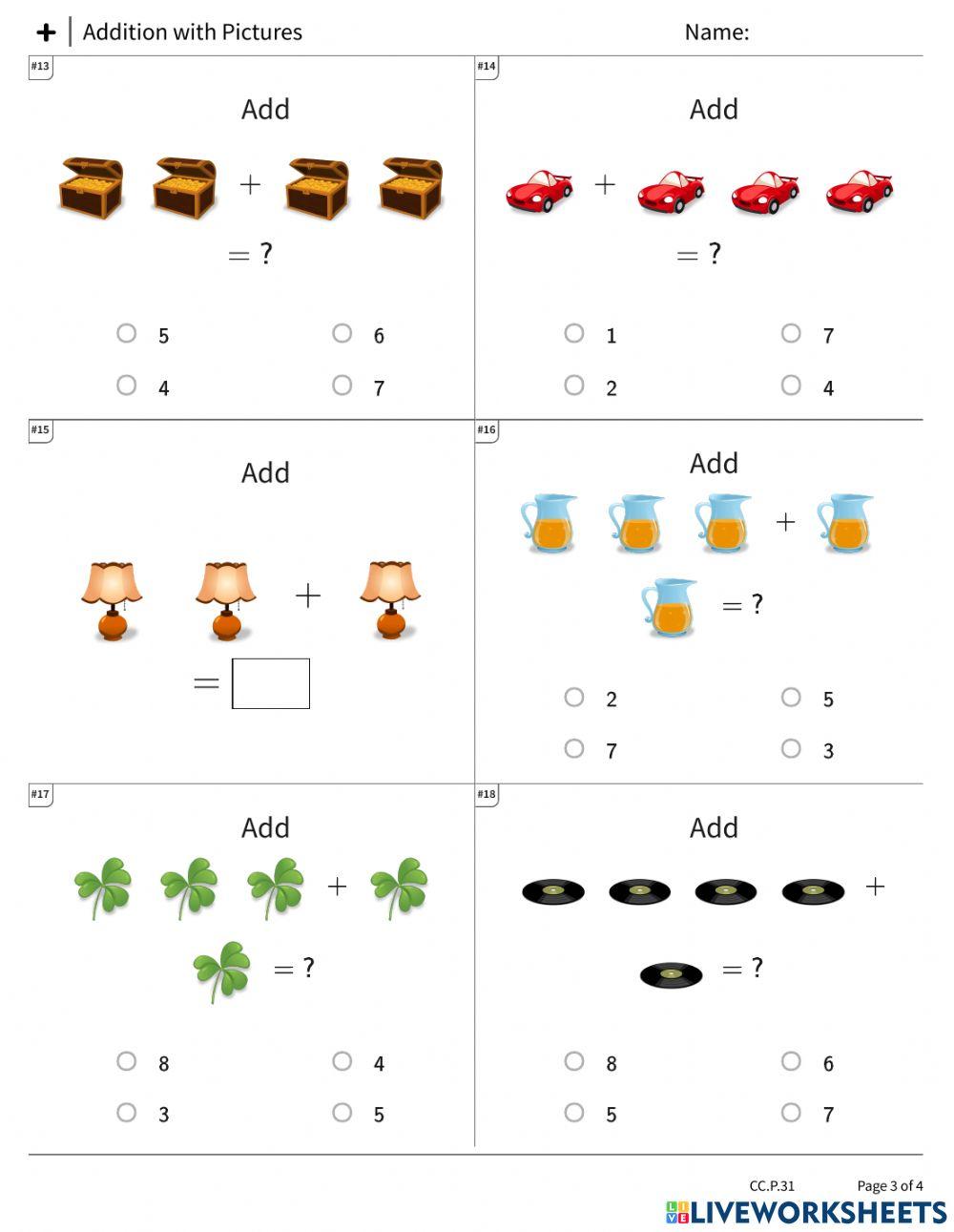 Maths Addition with Pictures