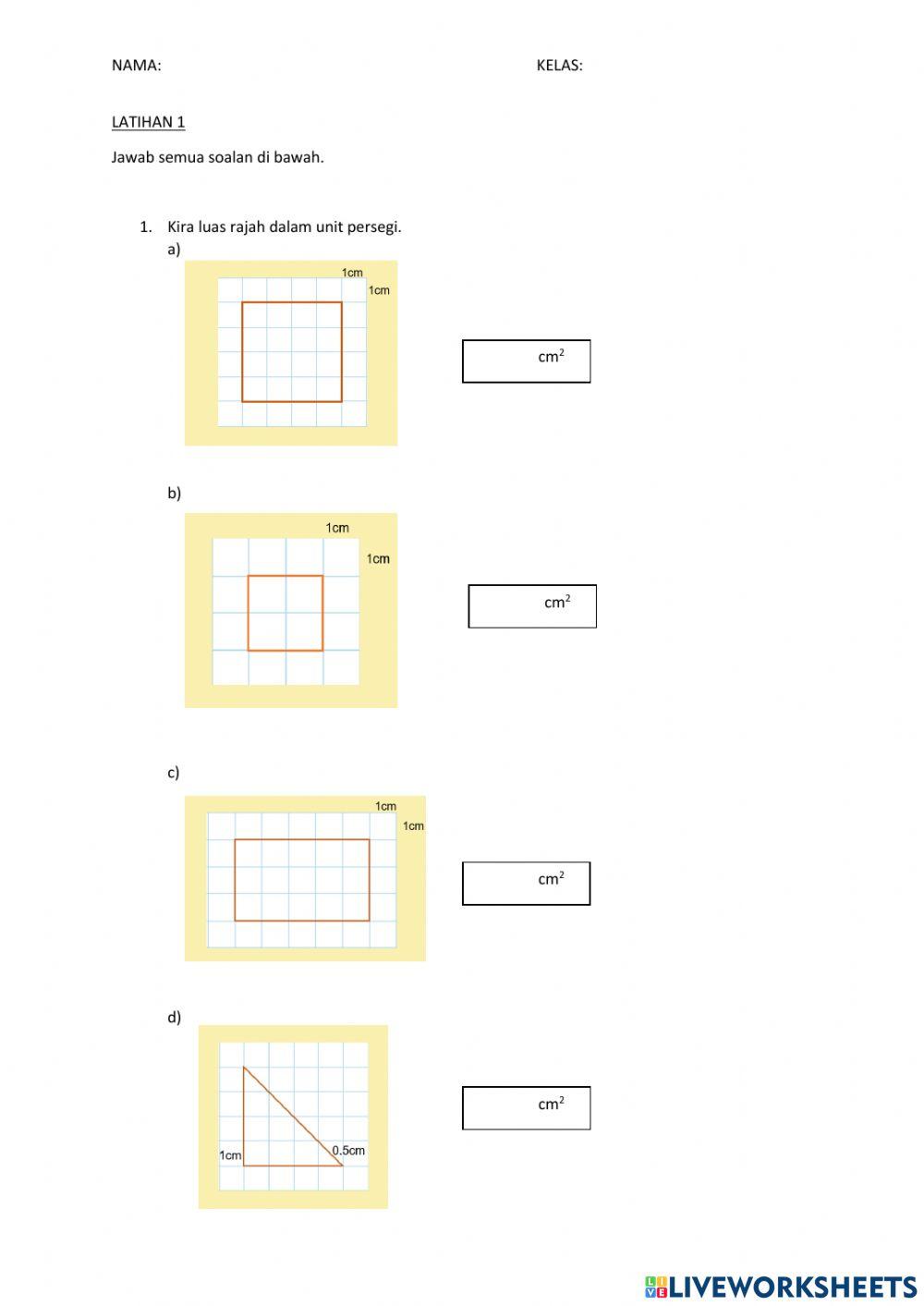 Latihan 1 Matematik (Luas)