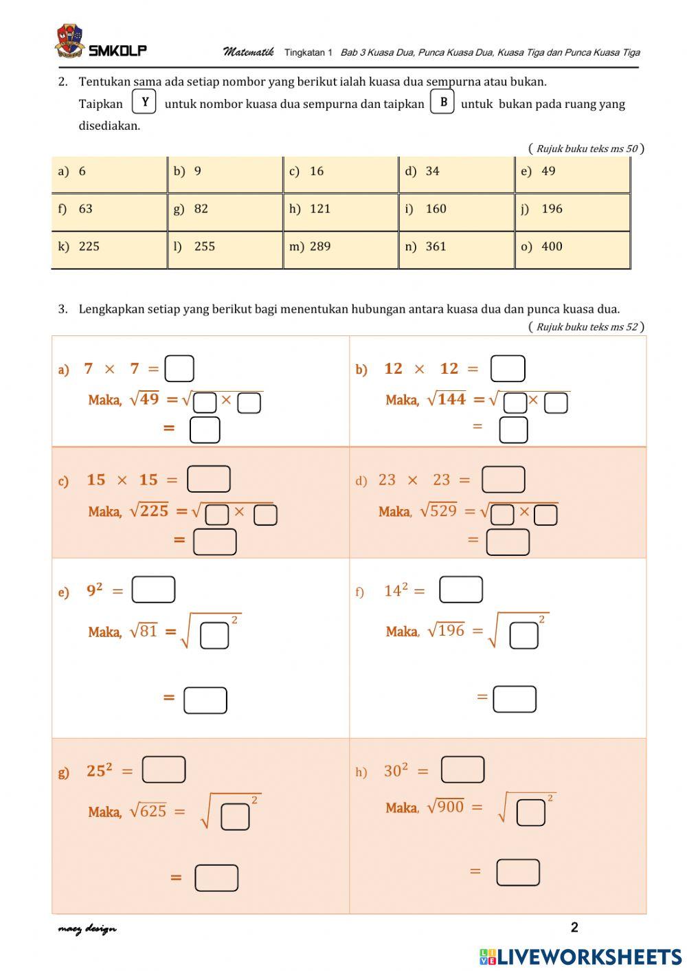 Kuasa dua dan punca kuasa dua
