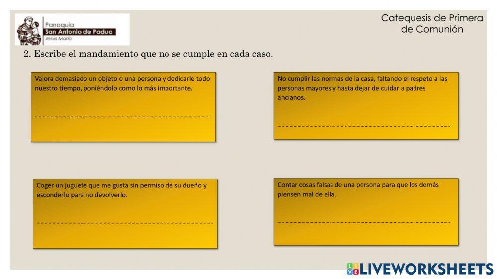 Encuentro 7: Los mandamientos, un regalo del amor de Dios