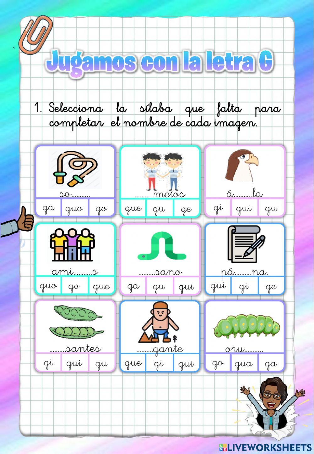 Jugamos con la letra g