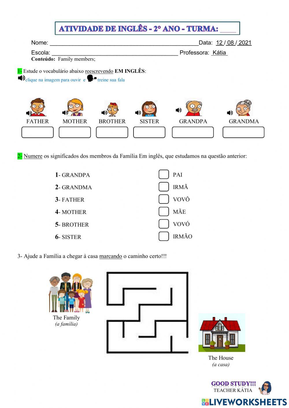 2° ano - INGLÊS - 12-08-21