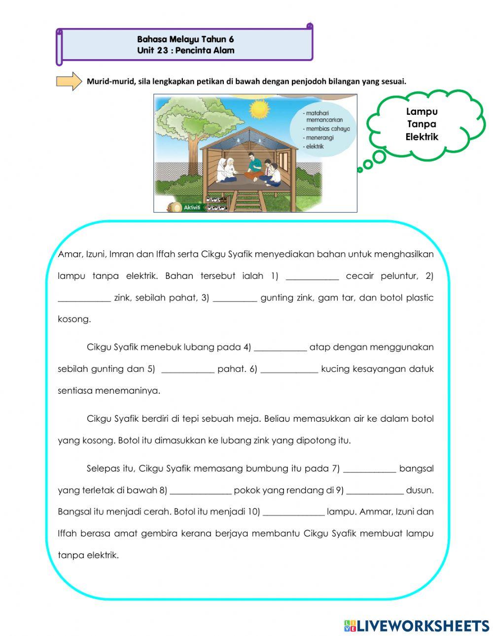 Kelas bahasa melayu 6 aman