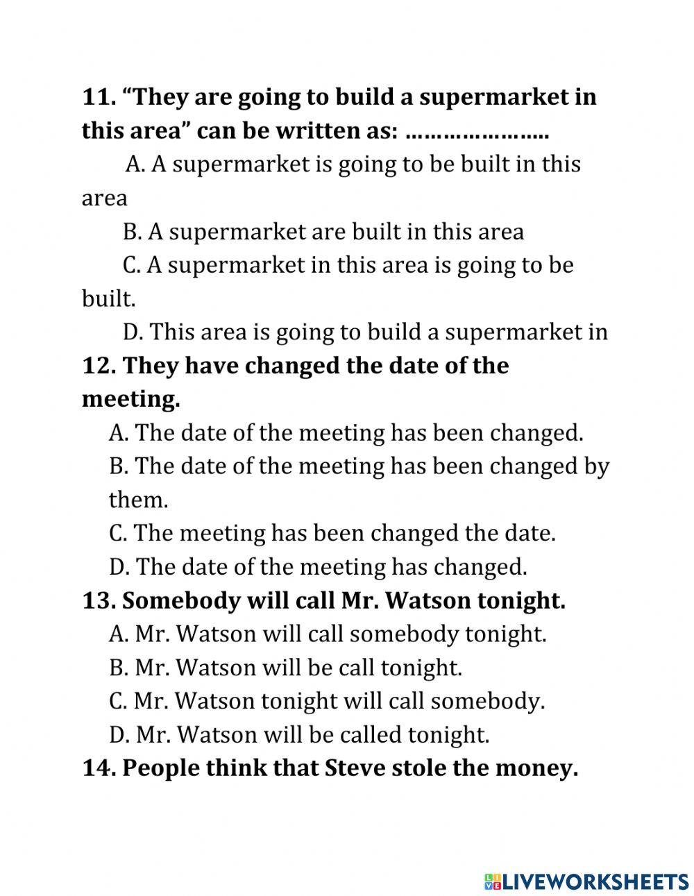 MODULE 15: PASSIVE VOICES