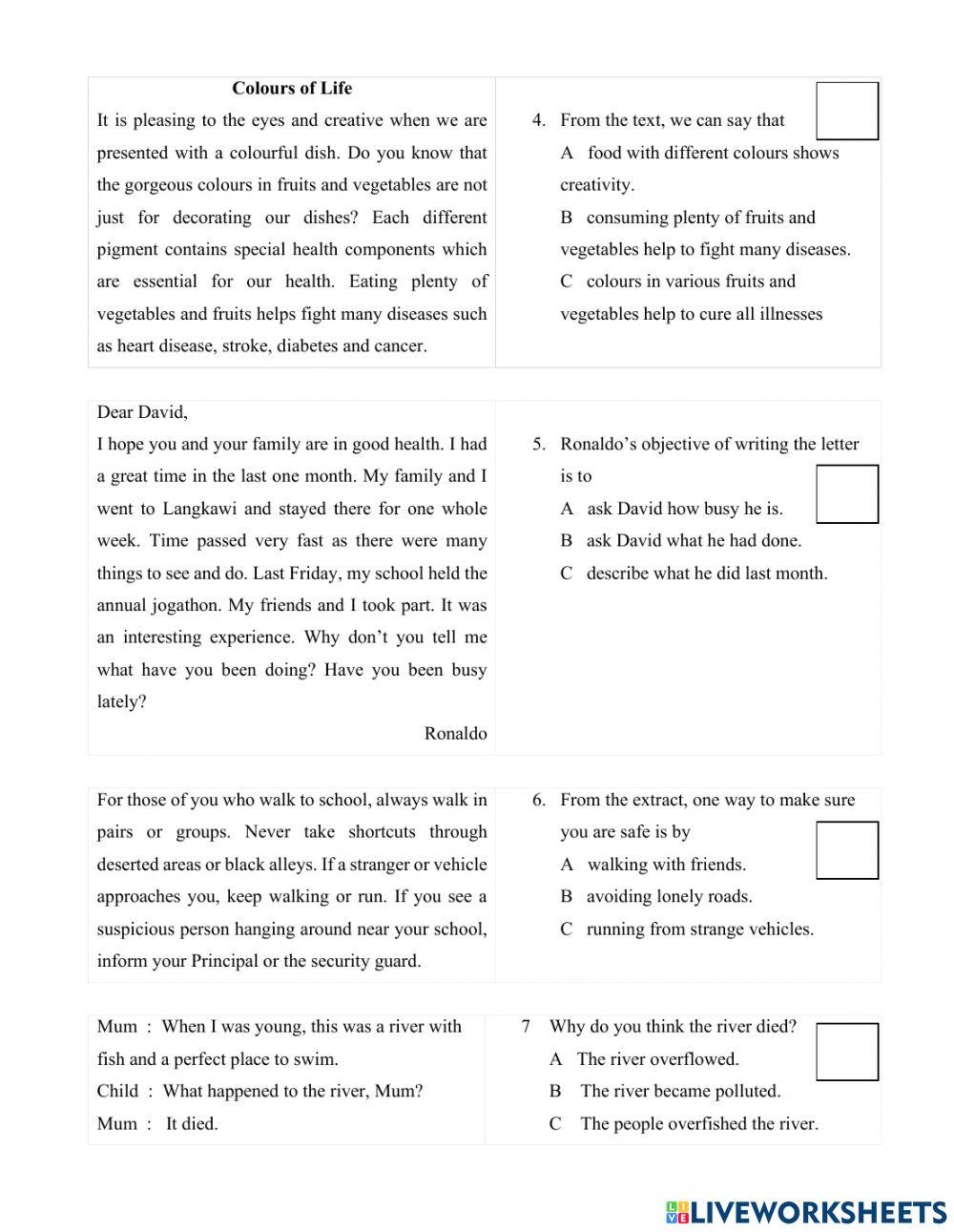 Reading form 2