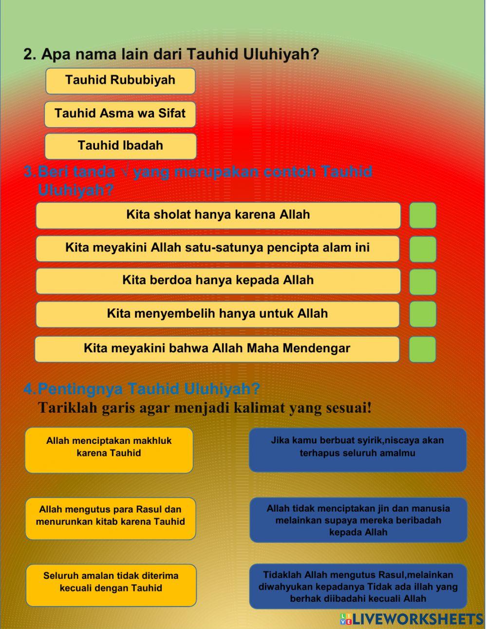 LKPD Aqidah 4 Tauhid Uluhiyah