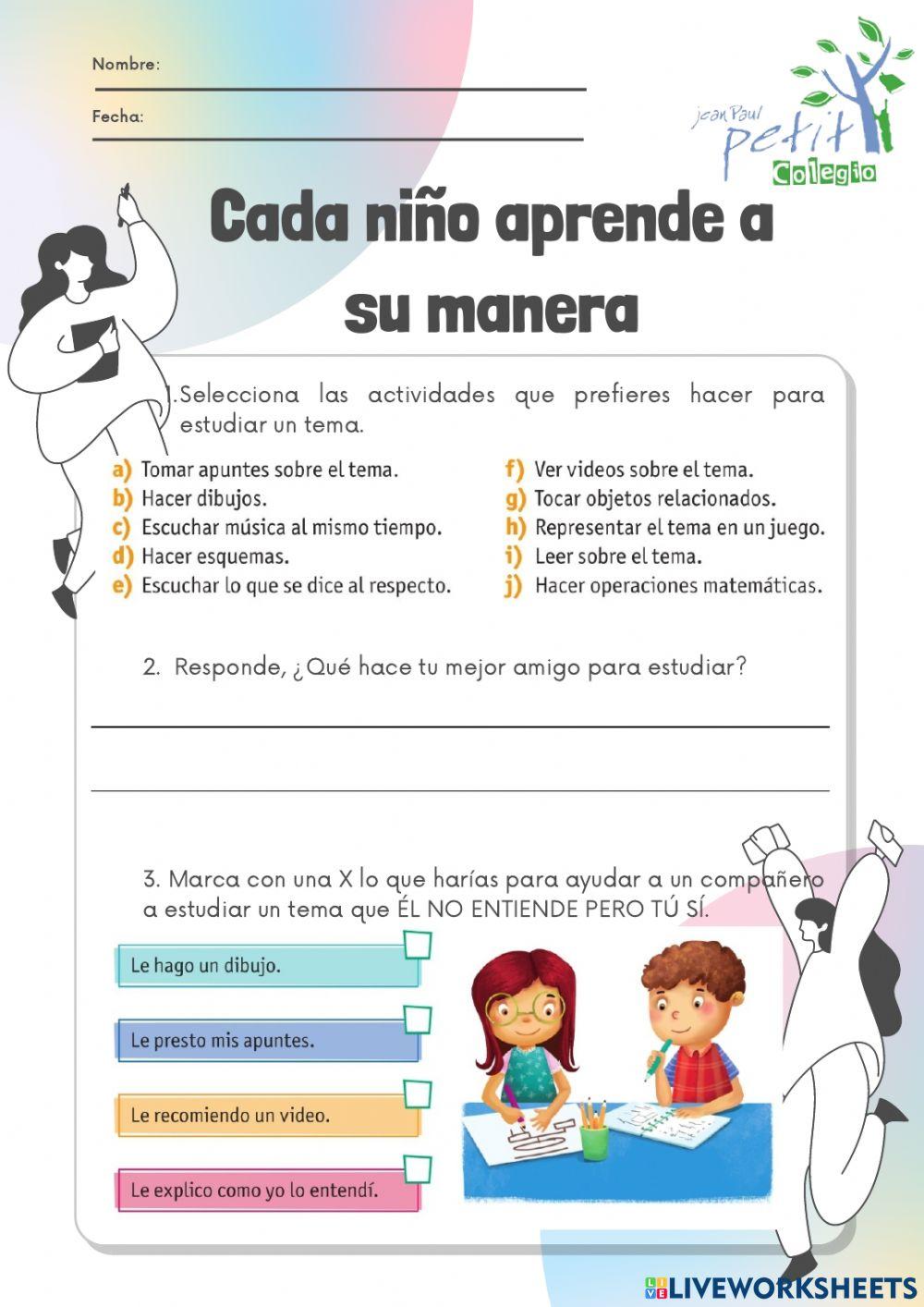 Cada niño aprende a su manera