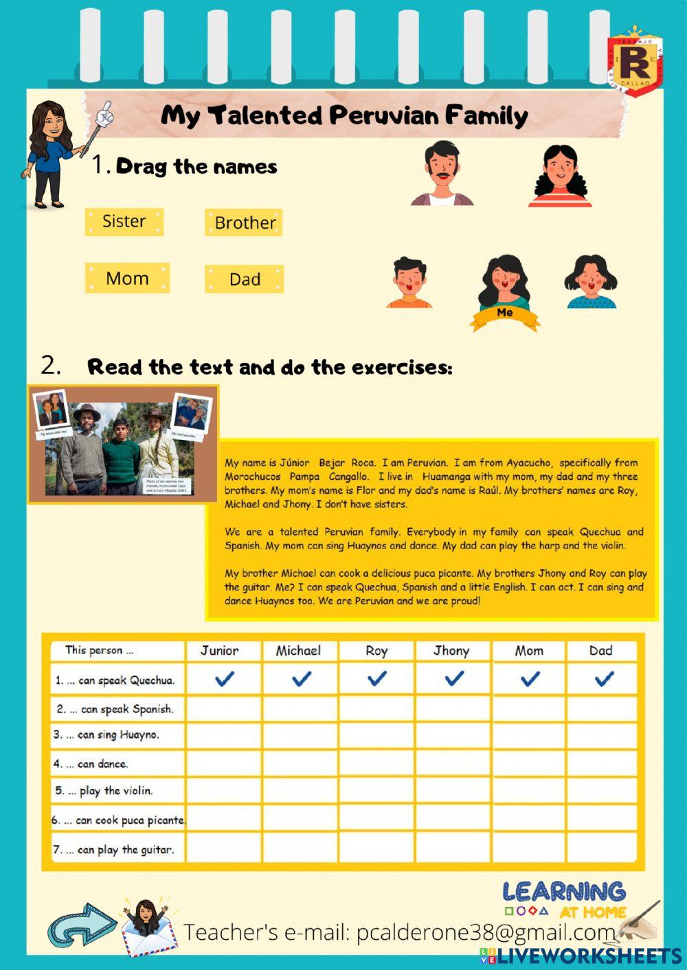 My talented Peruvian family