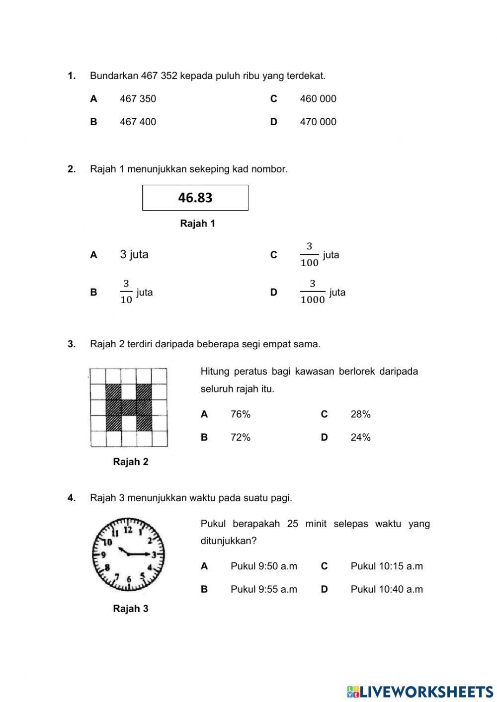 Ujian Matematik Tahun 6