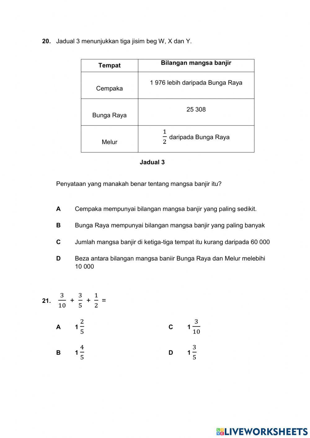 Ujian Matematik Tahun 6