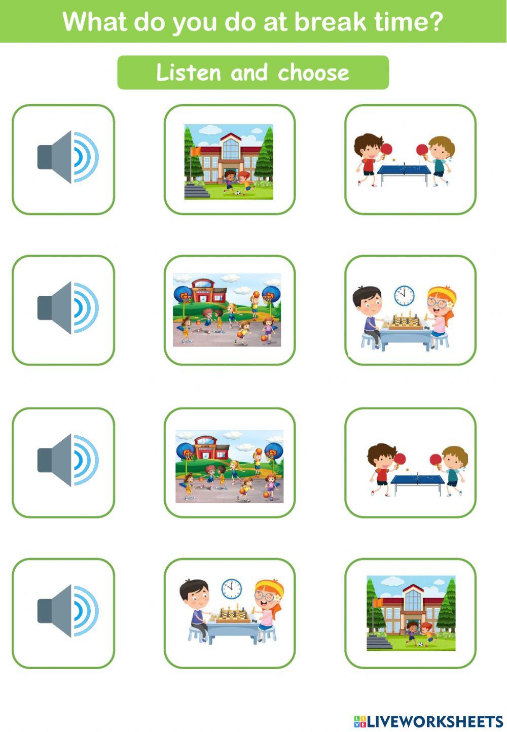 WS What do you do at break time? (day 1)