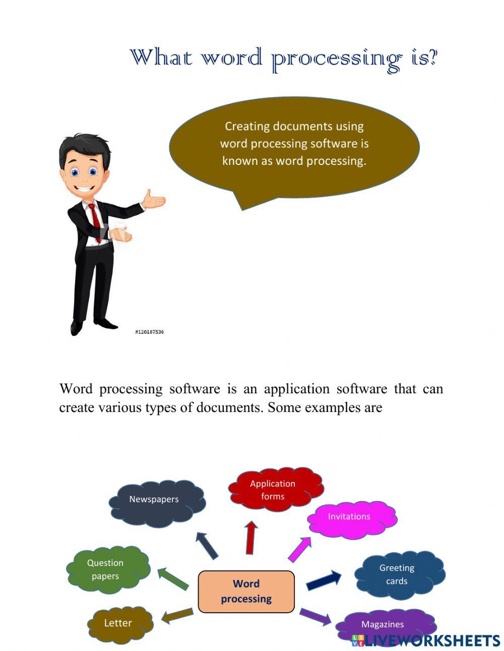 Word Processing | Free Interactive Worksheets | 1240620