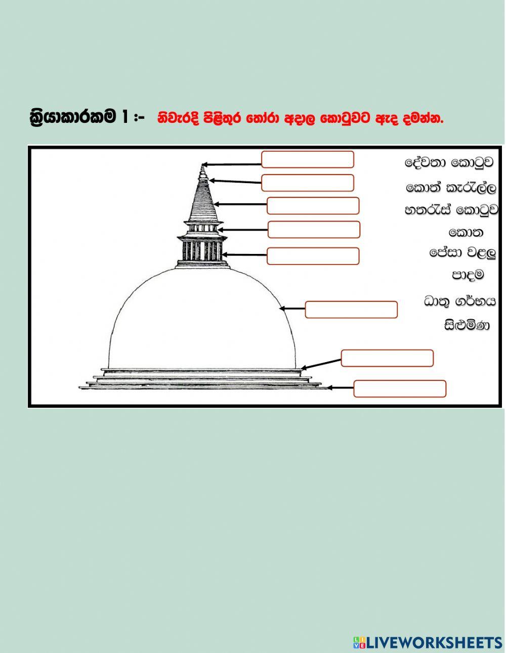 බෞද්ධ ස්තූප චිත්‍ර 6 ශ්‍රේණිය