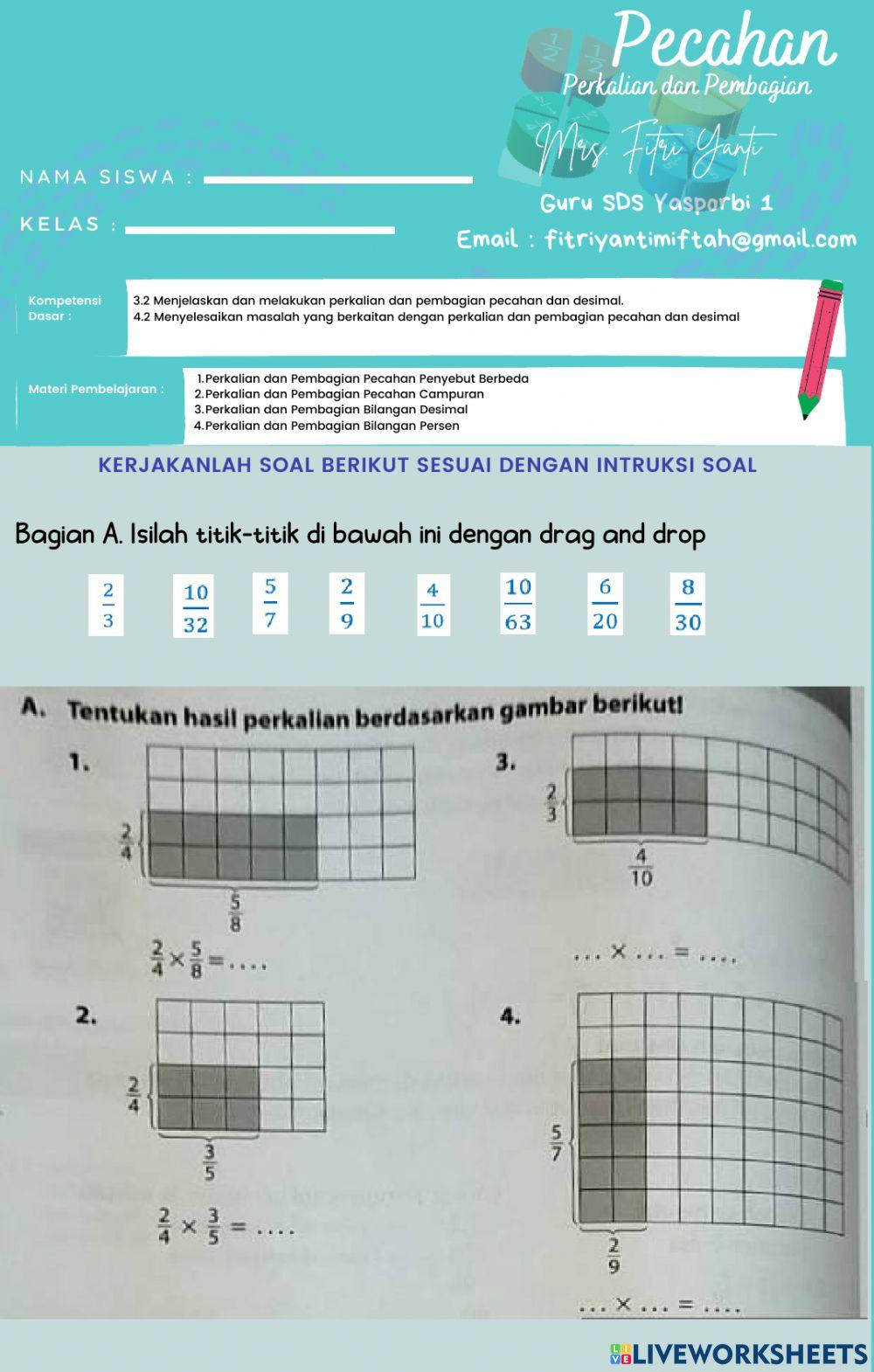Perkalian Pecahan Perkalian Pecahan