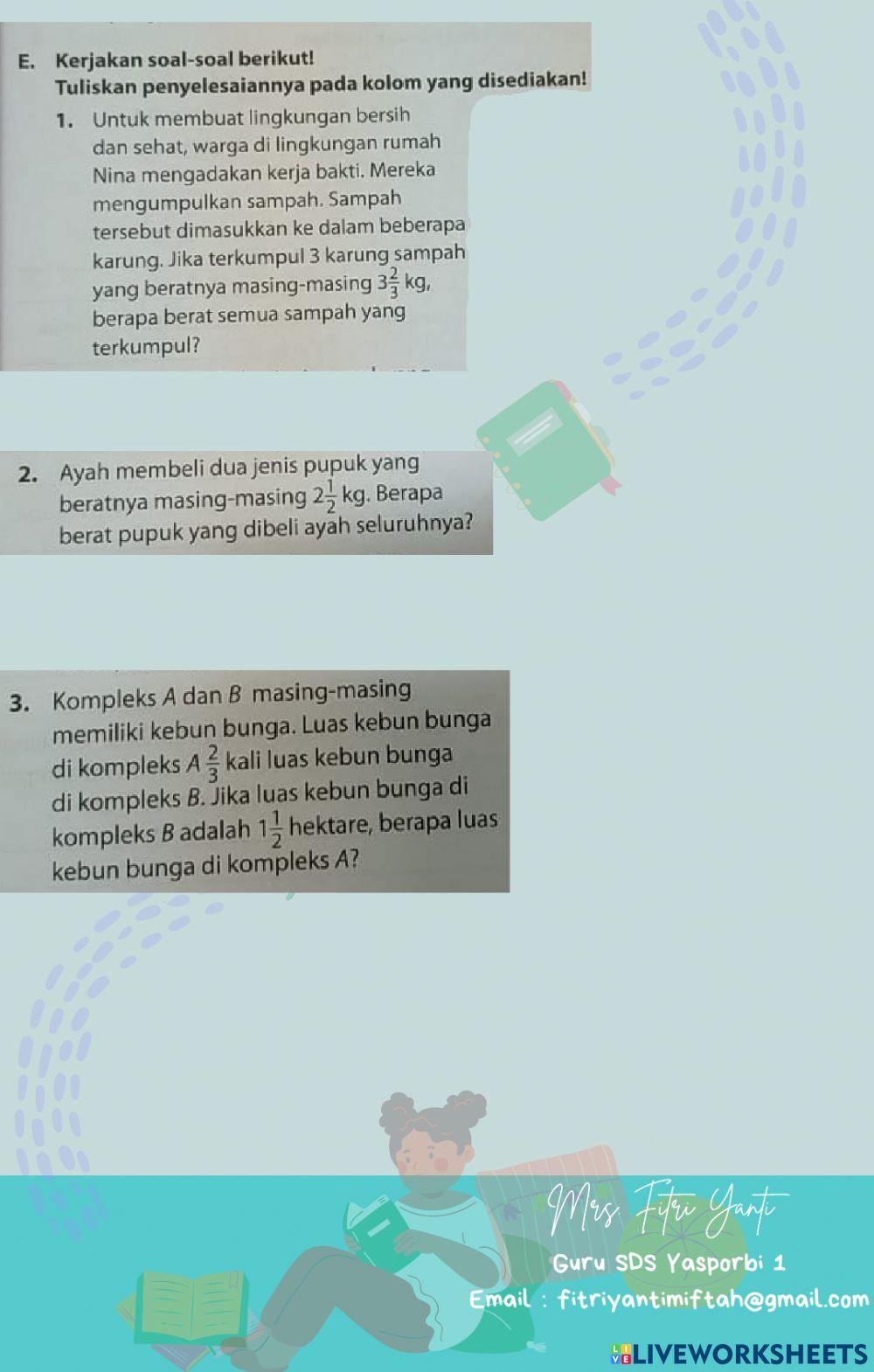 Perkalian Pecahan Perkalian Pecahan