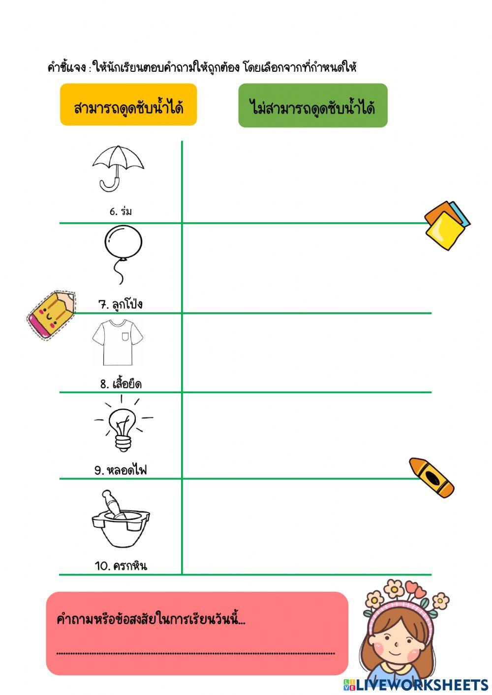 สมบัติการดูดซับน้ำ