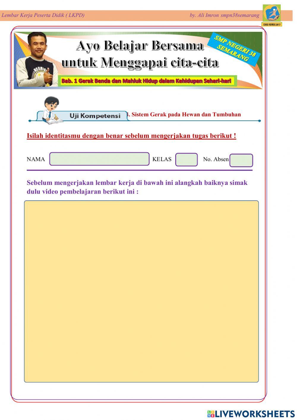 Lkpd Gerak Hewan dan Tumbuhan