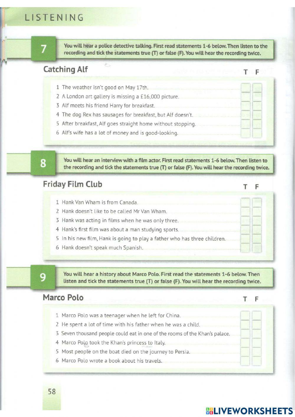 English Test Training A2 - Listening 1-14