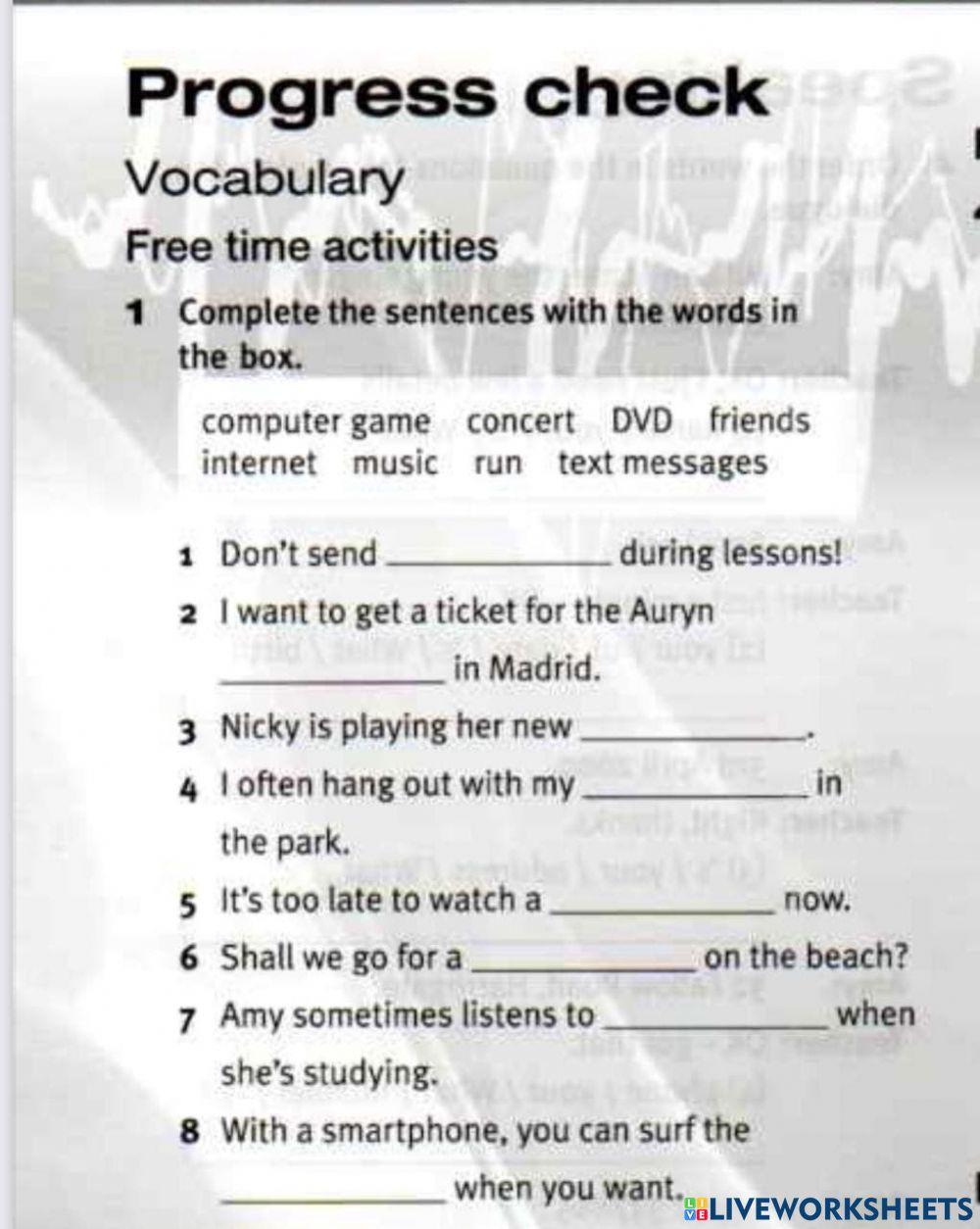 Free time activities