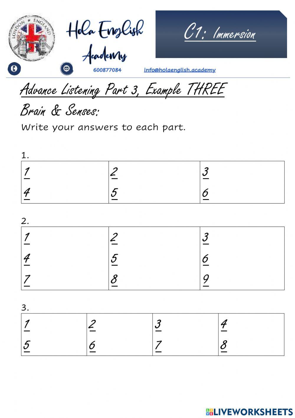 C1 Listening Part 3 eg3 Brain & Senses