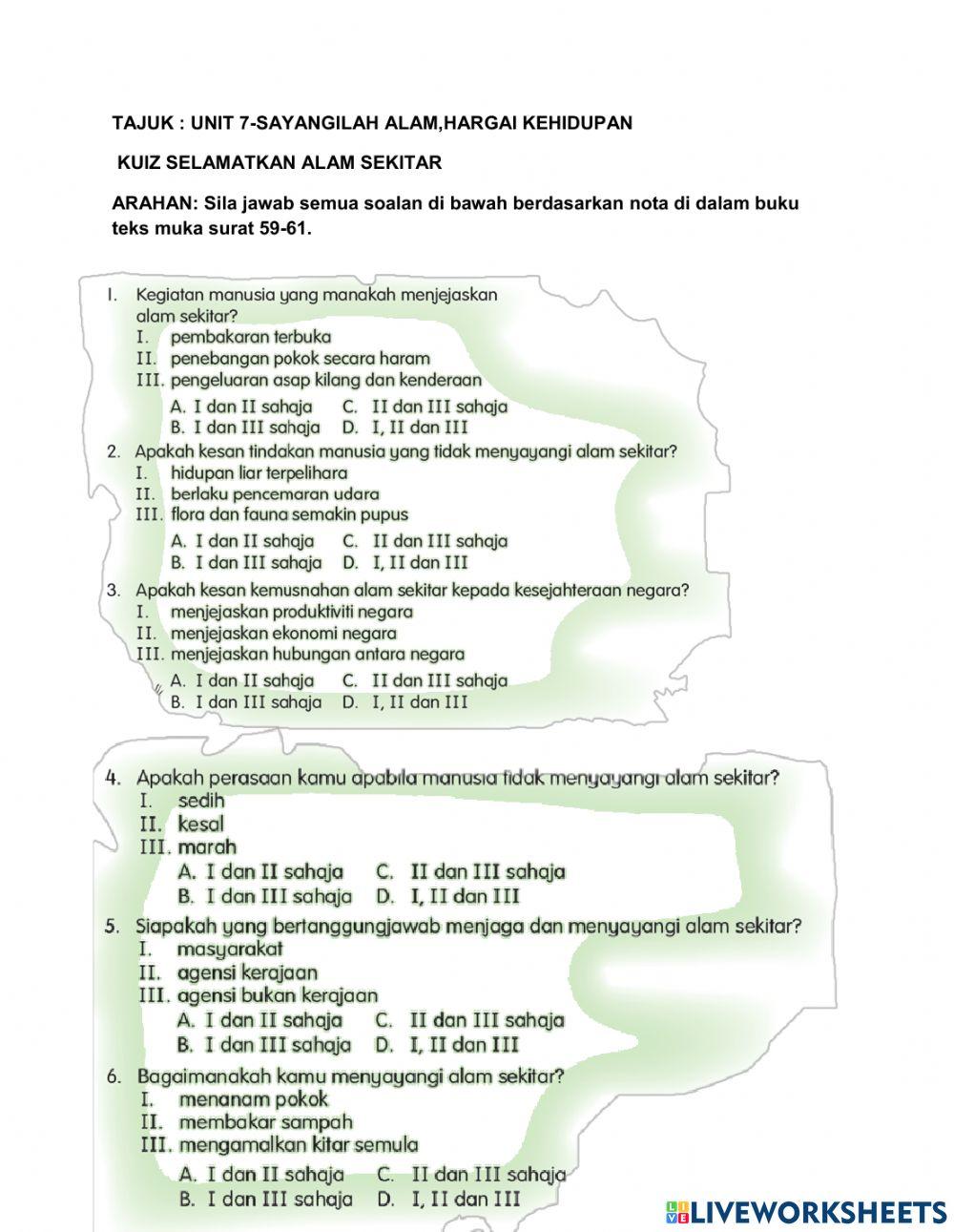 Unit 7-Hargailah Alam,Sayangi Kehidupan