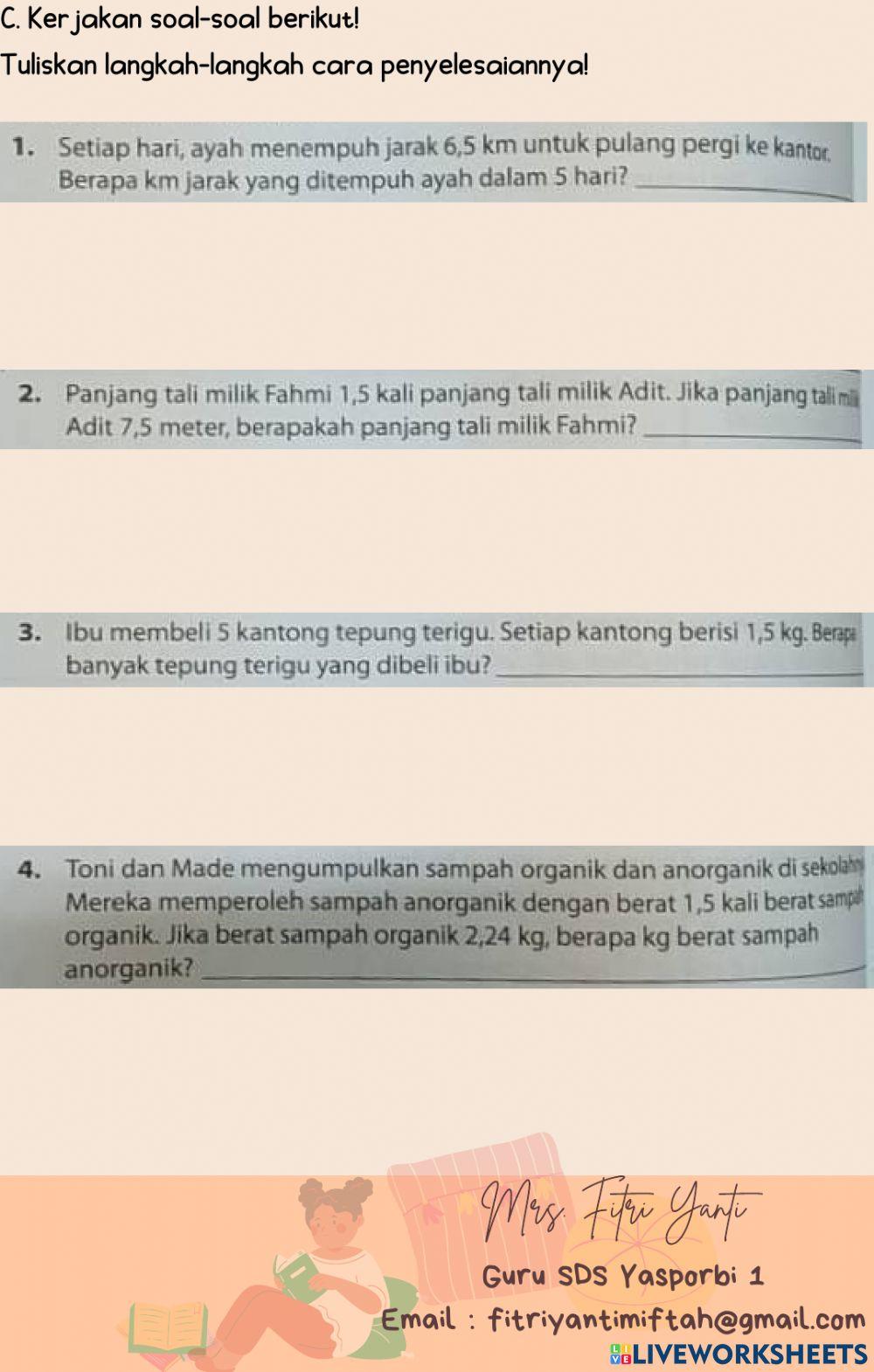 Perkalian Pecahan Desimal Perkalian Pecahan Desimal