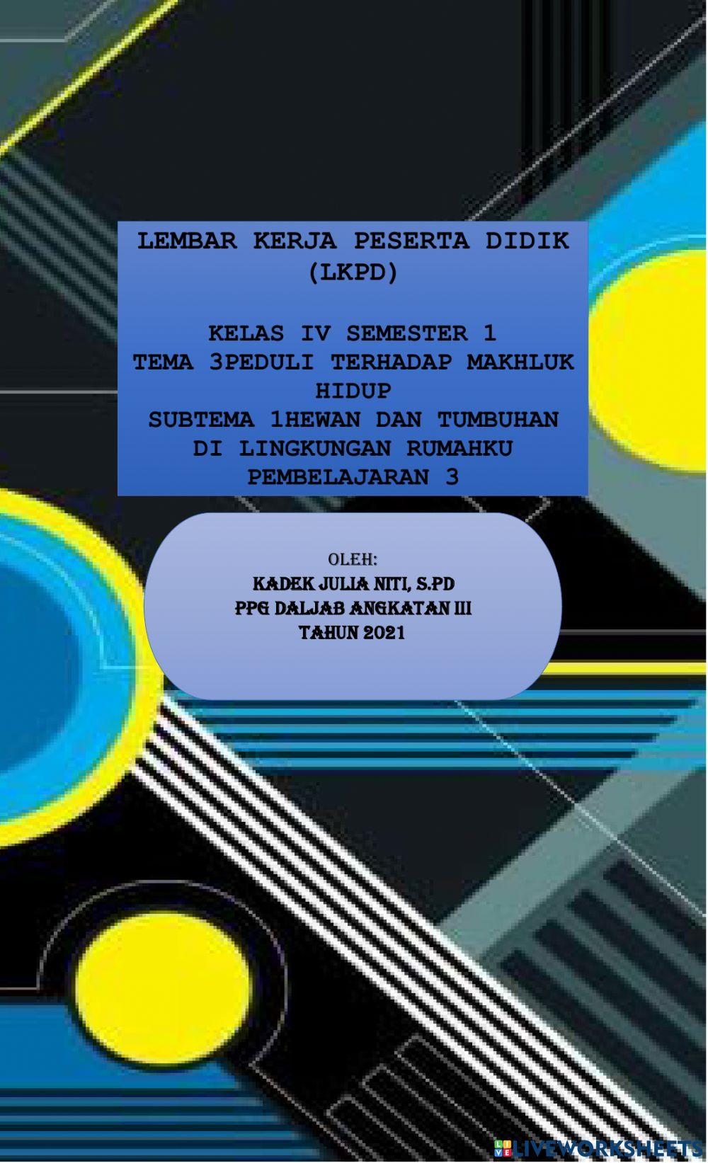 Lkpd kelas IV semester 1